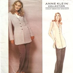 1307 Vogue ANNE KLEIN LONG JACKET,  TAPER PANTS,  SLEEVELESS TOP PATTERN 8-12